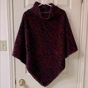 🌷3 for$25🌷Unbranded, US OS, Red & Black Collared Abstract Print Cape
